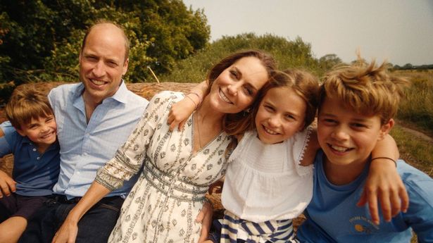 Kate Middleton with Prince William, Prince George, Princess Charlotte and Prince Louis, all smiling together