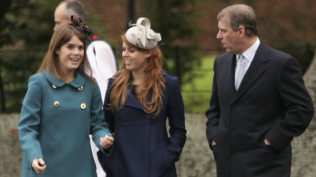 Prince Andrew with his daughters, Princess Eugenie and Princess Beatrice